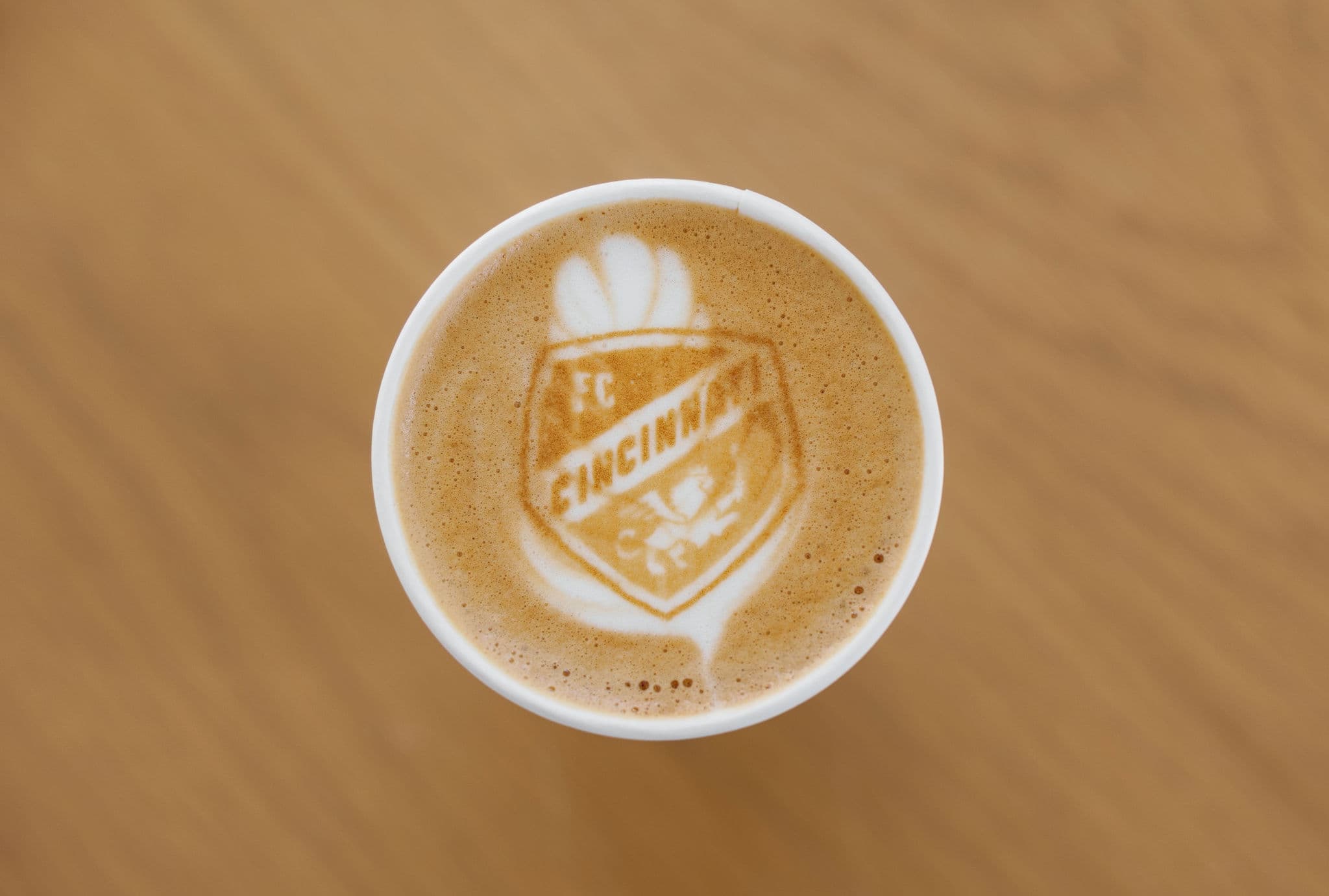 Latte art on a seasonal holiday drink