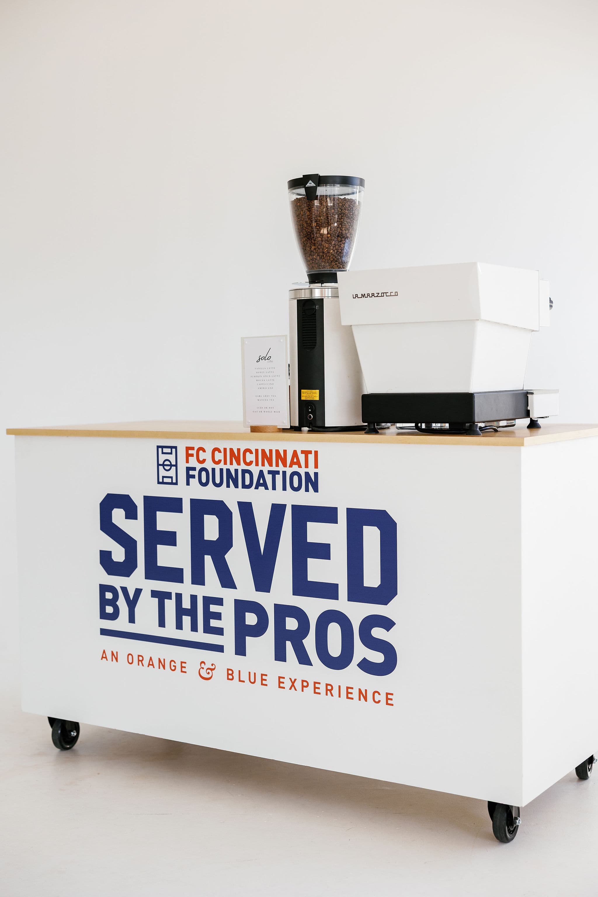 Custom branded coffee cart